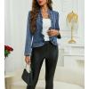 image:imageCHARTOU Women Ruffle Peplum Jean Crop Jacket Coat Fall Spring Lightweight Open Front Long Sleeve OutwearBlue