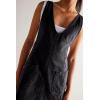 image:imageCHARTOU Women Sleeveless Denim Overall Dress Short Jean Jumper Summer Mini Dress Babydoll Pinafore Skirtall PocketBlack