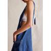 image:imageCHARTOU Women Sleeveless Denim Overall Dress Short Jean Jumper Summer Mini Dress Babydoll Pinafore Skirtall PocketDark Blue