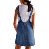 image:imageCHARTOU Women Sleeveless Denim Overall Dress Short Jean Jumper Summer Mini Dress Babydoll Pinafore Skirtall PocketDark Blue