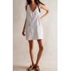image:imageCHARTOU Women Sleeveless Denim Overall Dress Short Jean Jumper Summer Mini Dress Babydoll Pinafore Skirtall PocketWhite