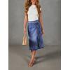 image:imageCHARTOU Women Western Wrap Denim Skirt Floral Print High Waist Tie Side Slit Midi Jean Pencil SkirtsBlue