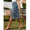 image:imageCHARTOU Women Western Wrap Denim Skirt Floral Print High Waist Tie Side Slit Midi Jean Pencil SkirtsDark Blue