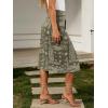 image:imageCHARTOU Women Western Wrap Denim Skirt Floral Print High Waist Tie Side Slit Midi Jean Pencil SkirtsGreen