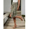 image:imageCHARTOU Women Western Wrap Denim Skirt Floral Print High Waist Tie Side Slit Midi Jean Pencil SkirtsGreen