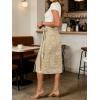 image:imageCHARTOU Women Western Wrap Denim Skirt Floral Print High Waist Tie Side Slit Midi Jean Pencil SkirtsKhaki