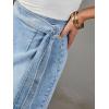 image:imageCHARTOU Women Western Wrap Denim Skirt Floral Print High Waist Tie Side Slit Midi Jean Pencil SkirtsLight Blue