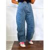 image:imageCHARTOU Women Y2k Barrel Jeans Baggy Zebra Print Denim Wide Leg Pants Cropped Cargo Jean SweatpantsBlue