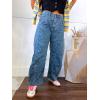 image:imageCHARTOU Women Y2k Barrel Jeans Baggy Zebra Print Denim Wide Leg Pants Cropped Cargo Jean SweatpantsBlue