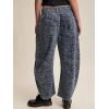 image:imageCHARTOU Women Y2k Barrel Jeans Baggy Zebra Print Denim Wide Leg Pants Cropped Cargo Jean SweatpantsGrey Blue