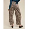 image:imageCHARTOU Women Y2k Barrel Jeans Baggy Zebra Print Denim Wide Leg Pants Cropped Cargo Jean SweatpantsKhaki