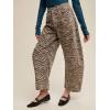 image:imageCHARTOU Women Y2k Barrel Jeans Baggy Zebra Print Denim Wide Leg Pants Cropped Cargo Jean SweatpantsKhaki