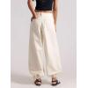 image:imageCHARTOU Women Y2k Lotus Jeans Tie Balloon Wide Leg Denim Pants Mid Waist Cargo Baggy Jeans SweatpantsBeige