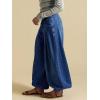 image:imageCHARTOU Women Y2k Lotus Jeans Tie Balloon Wide Leg Denim Pants Mid Waist Cargo Baggy Jeans SweatpantsDark Blue