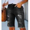 image:imageCHARTOU Womens Denim Bermuda Shorts Distressed Ripped Stretchy Jean Shorts with PocketsBlack