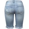 image:imageCHARTOU Womens Denim Bermuda Shorts Distressed Ripped Stretchy Jean Shorts with PocketsLeopard02