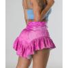 image:imageCHARTOU Womens Sexy High Waist Ruffled Flare Bottom Flowy Denim Jeans Mini ShortsRose