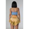 image:imageCHARTOU Womens Sexy High Waist Ruffled Flare Bottom Flowy Denim Jeans Mini ShortsYellow
