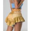 image:imageCHARTOU Womens Sexy High Waist Ruffled Flare Bottom Flowy Denim Jeans Mini ShortsYellow