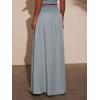 image:imageCHARTOU Womens Smocked High Waisted Button Fly Maxi Jean Skirts Lightweight Denim Flowy Long Skirt with SlitBlue