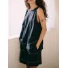 image:imageCHARTOU Womens Summer Jean Denim Shorts Sets 2 Piece Outfits Loose Sleeveless Vest Matching SetsBlack