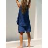 image:imageCHARTOU Womens Summer Jean Denim Shorts Sets 2 Piece Outfits Loose Sleeveless Vest Matching SetsBlue