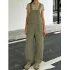 image:imageCHARTOU Y2k Barrel Jeans Overalls Womens Boyfriend Denim Jumpsuit Cargo Patchwork Baggy Jeans Cropped PantsArmy Green