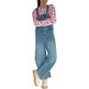 image:imageCHARTOU Y2k Barrel Jeans Overalls Womens Boyfriend Denim Jumpsuit Cargo Patchwork Baggy Jeans Cropped PantsBlue