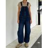 image:imageCHARTOU Y2k Barrel Jeans Overalls Womens Boyfriend Denim Jumpsuit Cargo Patchwork Baggy Jeans Cropped PantsDark Blue