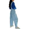 image:imageCHARTOU Y2k Polka Dot Barrel Jeans Overalls for Women Baggy Denim Jumpsuit Cargo Wide Leg Pants with PocketsBlue