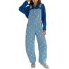 image:imageCHARTOU Y2k Polka Dot Barrel Jeans Overalls for Women Baggy Denim Jumpsuit Cargo Wide Leg Pants with PocketsBlue