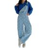 image:imageCHARTOU Y2k Polka Dot Barrel Jeans Overalls for Women Baggy Denim Jumpsuit Cargo Wide Leg Pants with PocketsBlue