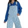 image:imageCHARTOU Y2k Polka Dot Barrel Jeans Overalls for Women Baggy Denim Jumpsuit Cargo Wide Leg Pants with PocketsBlue