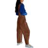 image:imageCHARTOU Y2k Polka Dot Barrel Jeans Overalls for Women Baggy Denim Jumpsuit Cargo Wide Leg Pants with PocketsCaramel