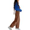 image:imageCHARTOU Y2k Polka Dot Barrel Jeans Overalls for Women Baggy Denim Jumpsuit Cargo Wide Leg Pants with PocketsCaramel