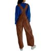 image:imageCHARTOU Y2k Polka Dot Barrel Jeans Overalls for Women Baggy Denim Jumpsuit Cargo Wide Leg Pants with PocketsCaramel