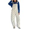 image:imageCHARTOU Y2k Polka Dot Barrel Jeans Overalls for Women Baggy Denim Jumpsuit Cargo Wide Leg Pants with PocketsChocolate Brown