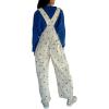 image:imageCHARTOU Y2k Polka Dot Barrel Jeans Overalls for Women Baggy Denim Jumpsuit Cargo Wide Leg Pants with PocketsChocolate Brown