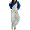 image:imageCHARTOU Y2k Polka Dot Barrel Jeans Overalls for Women Baggy Denim Jumpsuit Cargo Wide Leg Pants with PocketsChocolate Brown