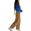 image:imageCHARTOU Y2k Polka Dot Barrel Jeans Overalls for Women Baggy Denim Jumpsuit Cargo Wide Leg Pants with PocketsKhaki