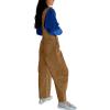 image:imageCHARTOU Y2k Polka Dot Barrel Jeans Overalls for Women Baggy Denim Jumpsuit Cargo Wide Leg Pants with PocketsKhaki