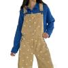 image:imageCHARTOU Y2k Polka Dot Barrel Jeans Overalls for Women Baggy Denim Jumpsuit Cargo Wide Leg Pants with PocketsLight Khaki