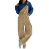 image:imageCHARTOU Y2k Polka Dot Barrel Jeans Overalls for Women Baggy Denim Jumpsuit Cargo Wide Leg Pants with PocketsLight Khaki