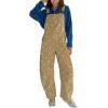 image:imageCHARTOU Y2k Polka Dot Barrel Jeans Overalls for Women Baggy Denim Jumpsuit Cargo Wide Leg Pants with PocketsLight Khaki