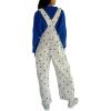 image:imageCHARTOU Y2k Polka Dot Barrel Jeans Overalls for Women Baggy Denim Jumpsuit Cargo Wide Leg Pants with PocketsWhite