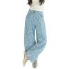 image:imageCHARTOU Y2k Polka Dot Barrel Jeans Women Seam Front Baggy Jeans Casual High Waist Wide Leg Denim PantsBlue