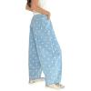 image:imageCHARTOU Y2k Polka Dot Barrel Jeans Women Seam Front Baggy Jeans Casual High Waist Wide Leg Denim PantsBlue