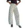 image:imageCHARTOU Y2k Polka Dot Barrel Jeans Women Seam Front Baggy Jeans Casual High Waist Wide Leg Denim PantsBrown