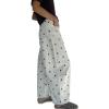 image:imageCHARTOU Y2k Polka Dot Barrel Jeans Women Seam Front Baggy Jeans Casual High Waist Wide Leg Denim PantsBrown