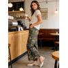 image:imageCHRTOU Womens High Rise Wide Leg Jeans Baggy Cropped Floral Denim Pants Ankle Cute Jeans BoyfriendArmy Green
